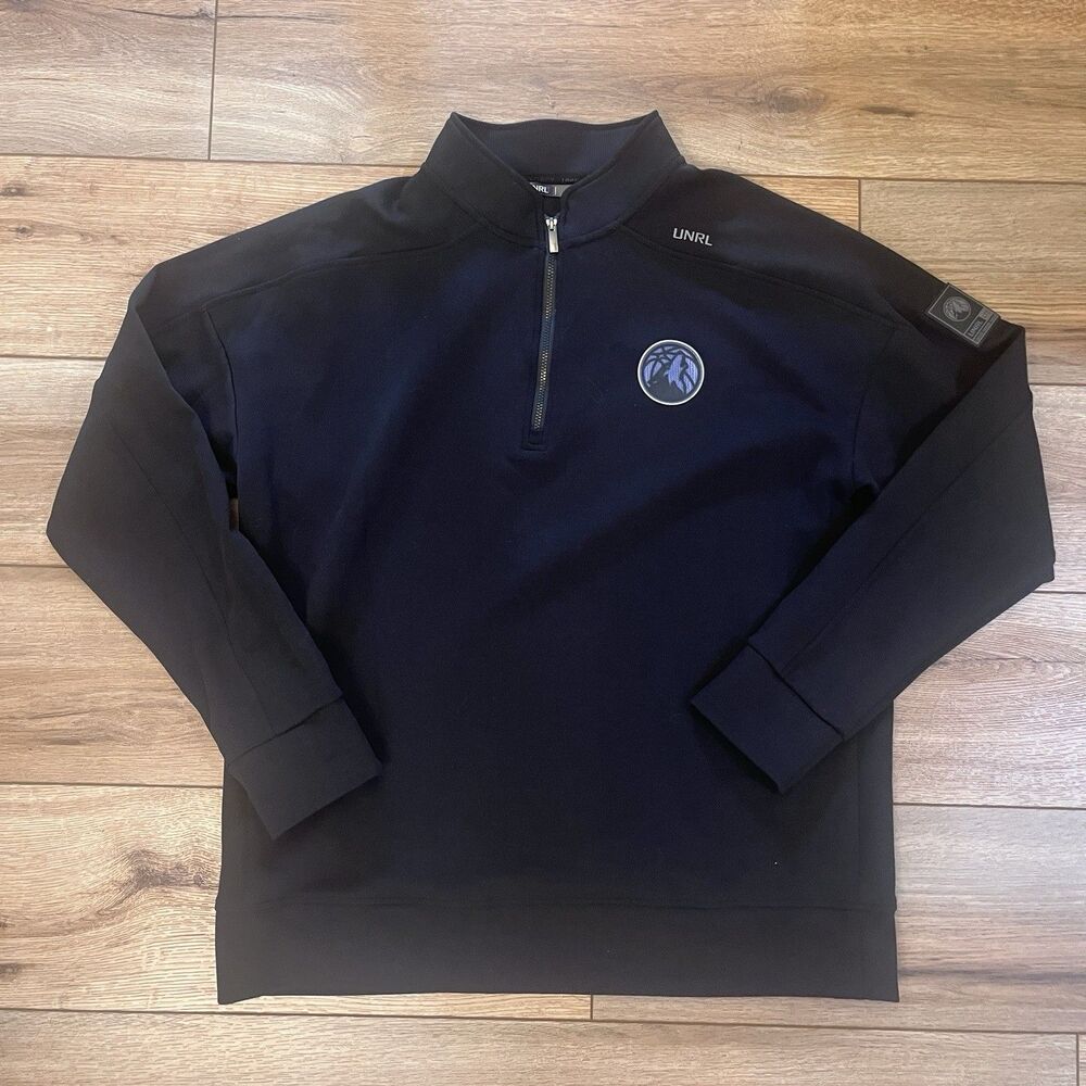 UNRL x Minnesota Timberwolves Limited Black 1/4 Zip Pullover Sweatshirt Sz M